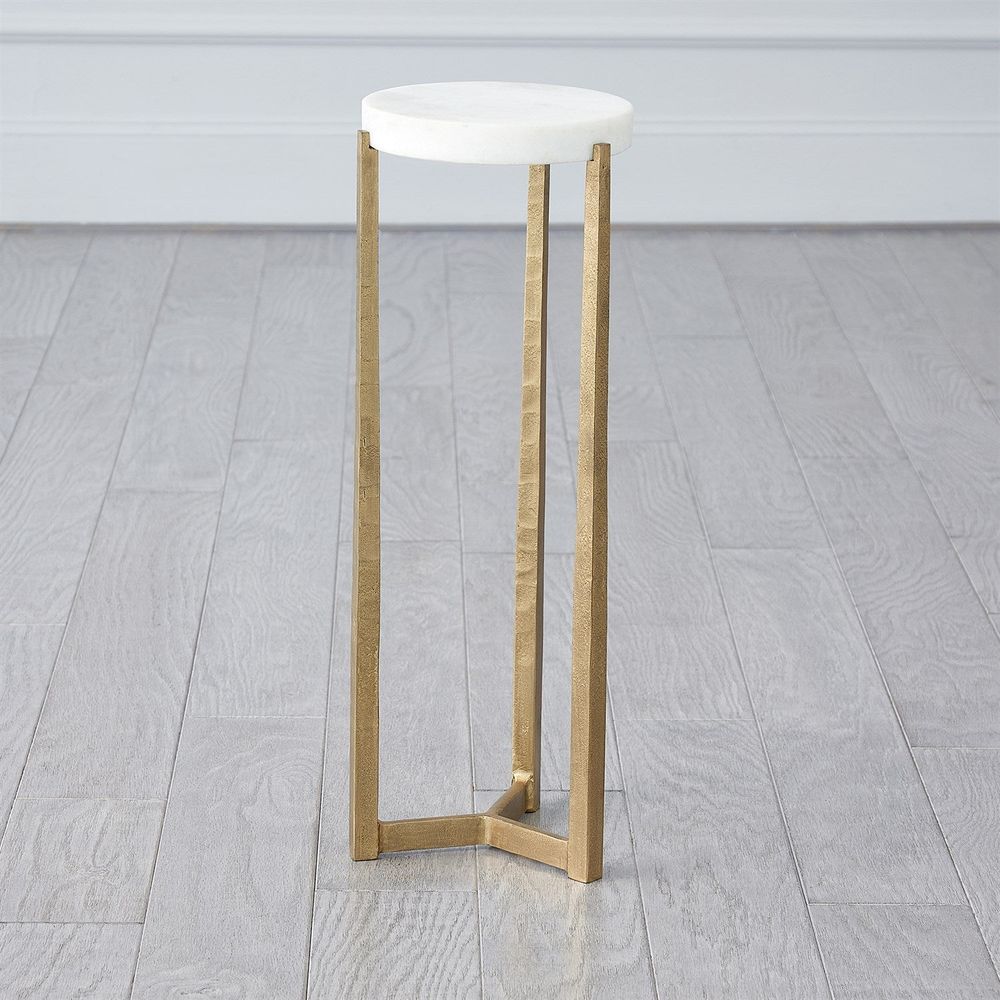 Marble Disk Table-Antique Gold
