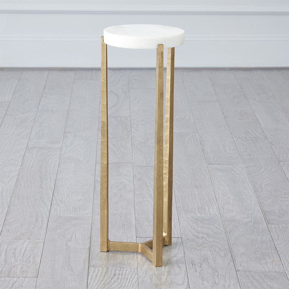Marble Disk Table-Antique Gold