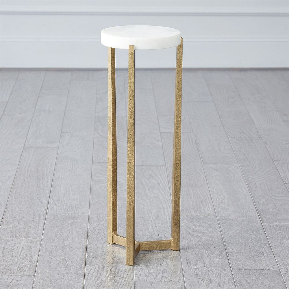 Marble Disk Table-Antique Gold