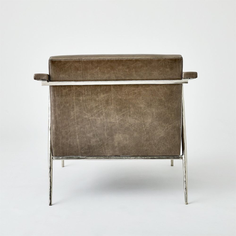 L Brooks Leather Chair-Nickel