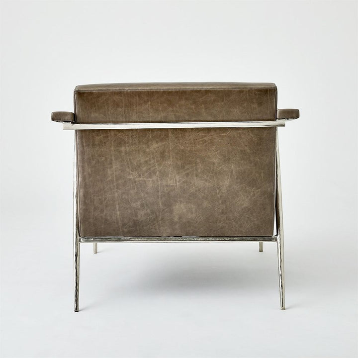 L Brooks Leather Chair-Nickel