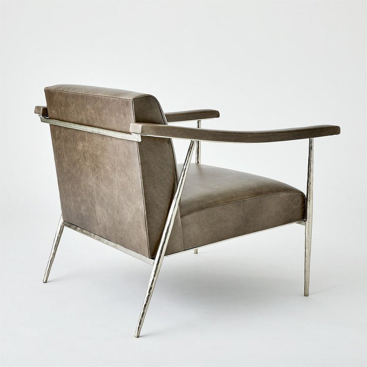 L Brooks Leather Chair-Nickel
