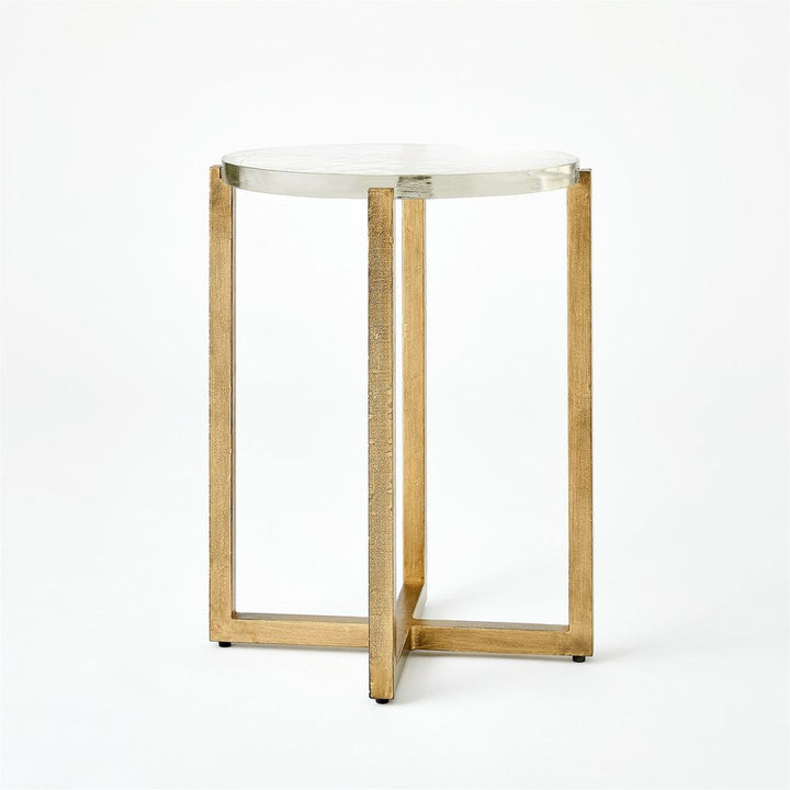 Ice Block Table-Oval-Antique Gold