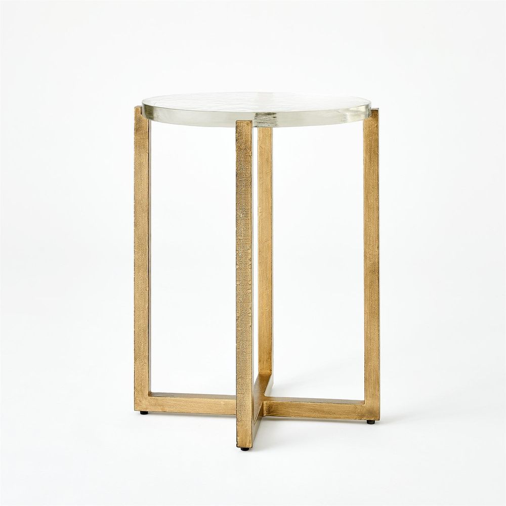 Side Tables Ice Block Table-Oval-Antique Gold