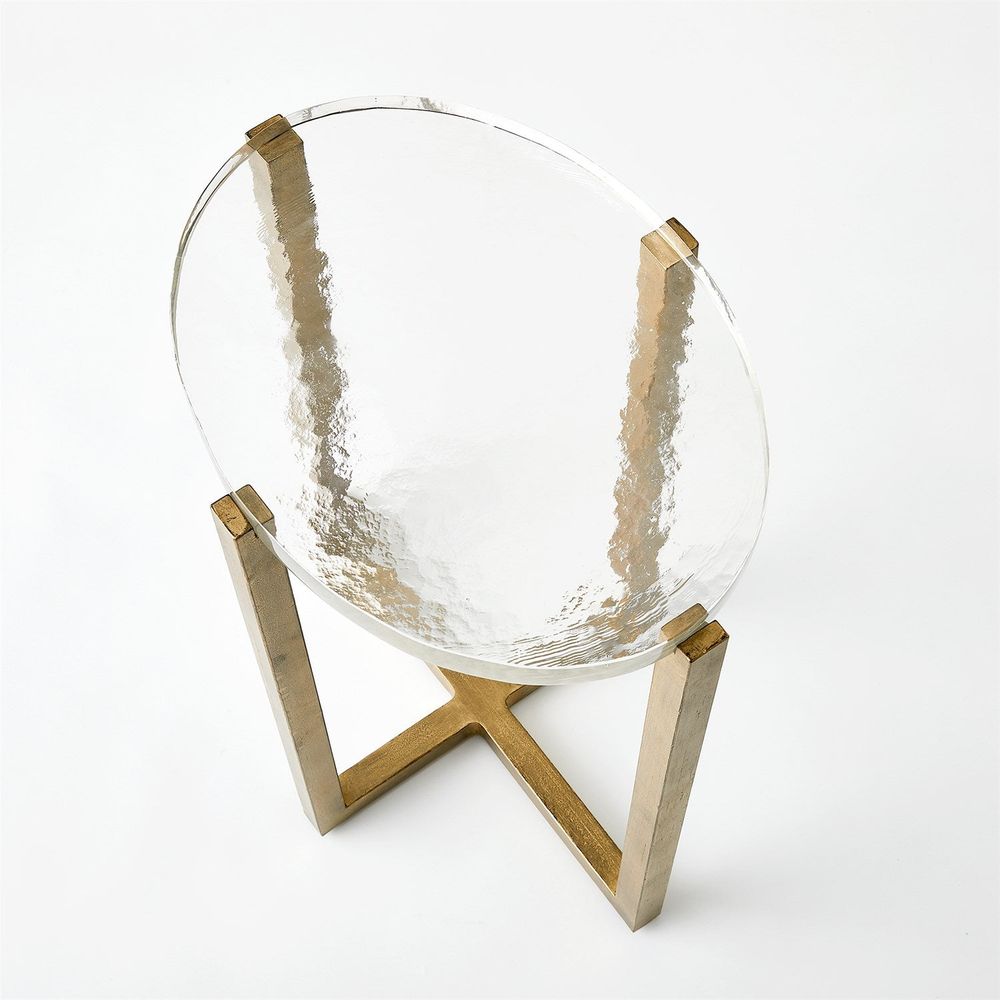 Ice Block Table-Oval-Antique Gold