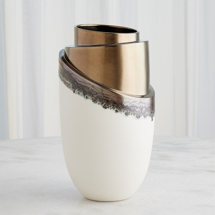 Slant Stack Vase-Reactive Bronze