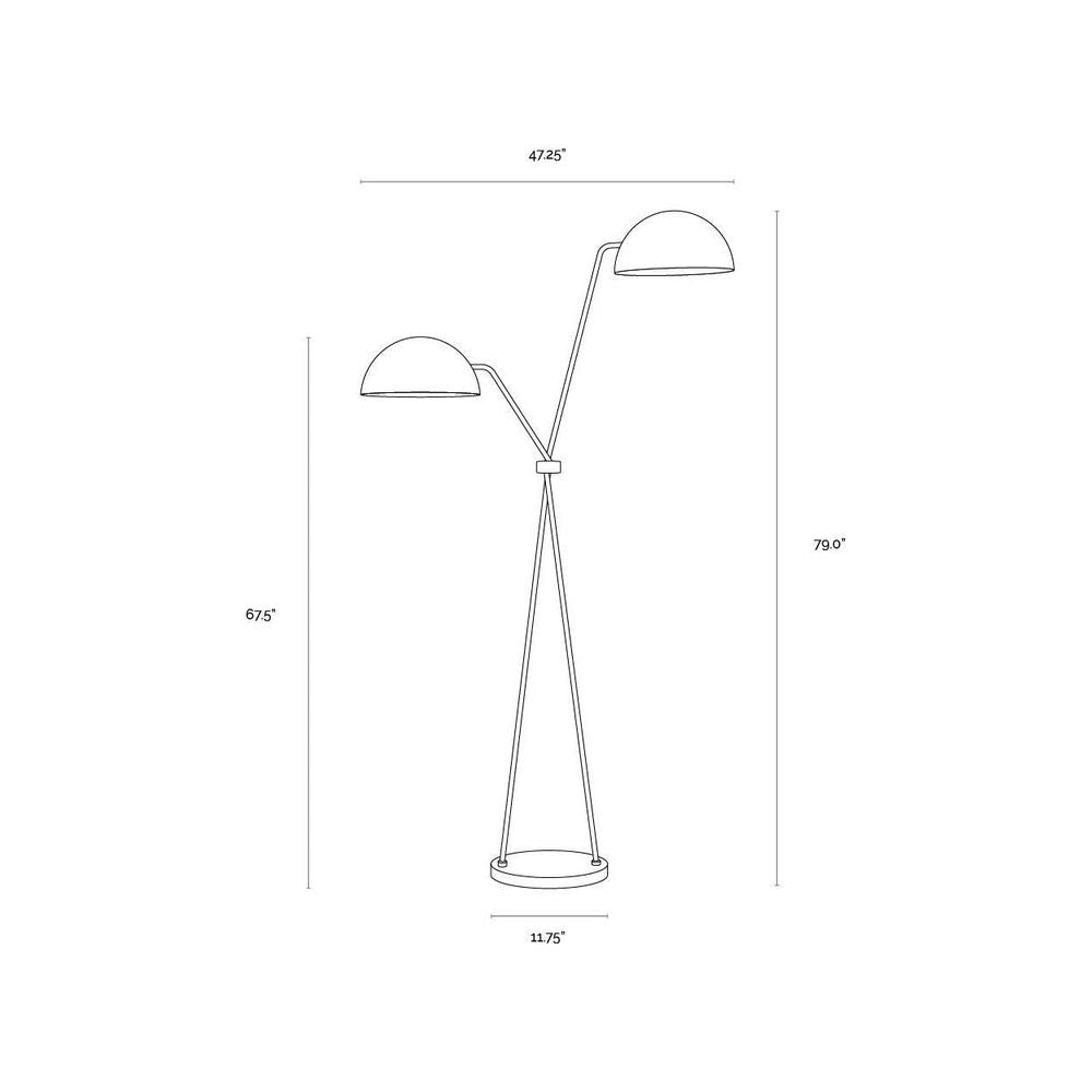 Faven Floor Lamp - Brass - White