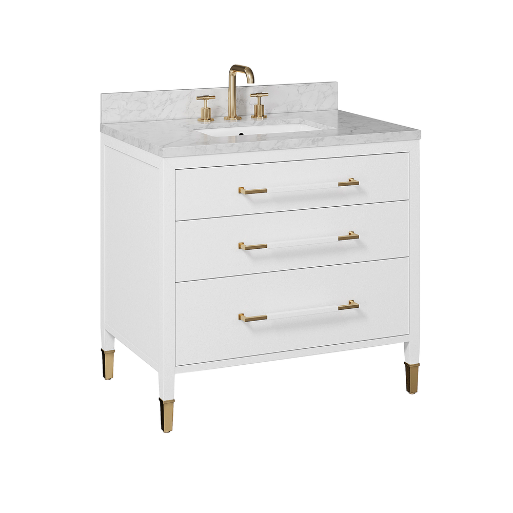 Vanities Verona 36" White Vanity with Rectangular Undermount Sink