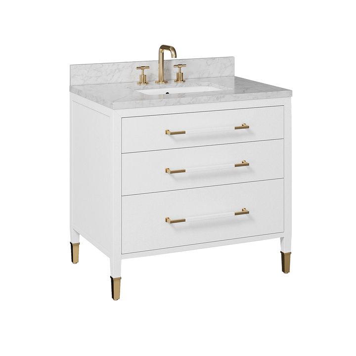 Vanities Verona 36" White Vanity with Rectangular Undermount Sink
