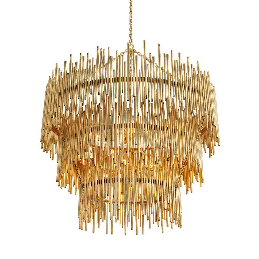 Vivica Three Tiered Chandelier - Gold