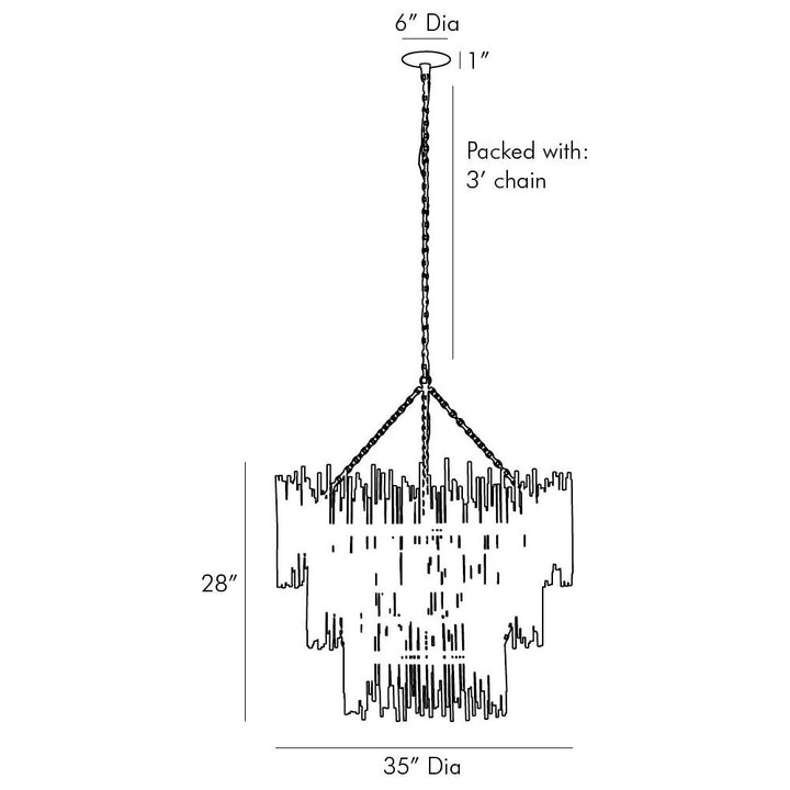 Vivica Three Tiered Chandelier - Gold