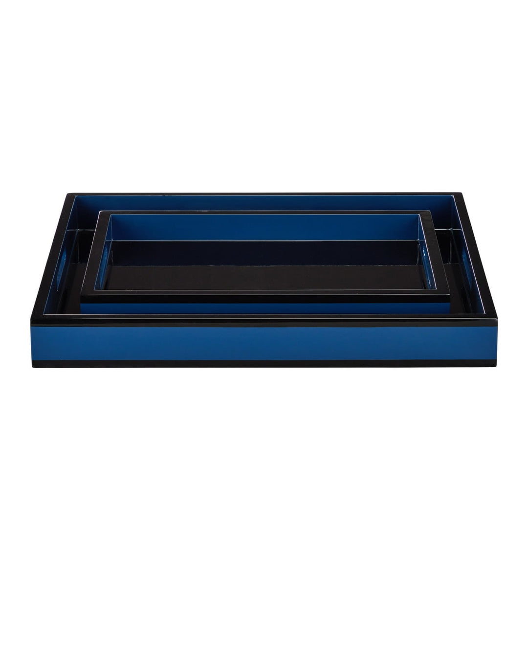 Serveware: Trays Navy Lacquer Tray Set of 2