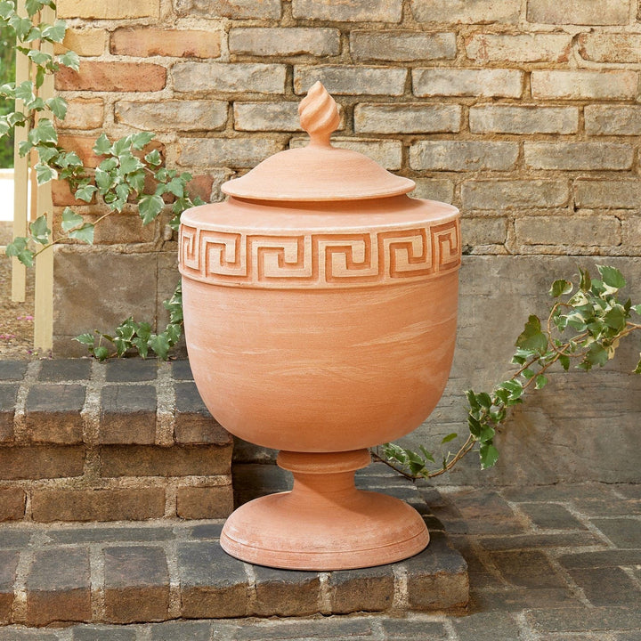 Villa Greek Key Urn