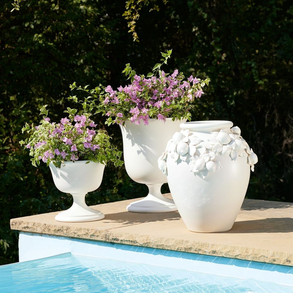 Villa Chalice Compote-Matte White-Lg