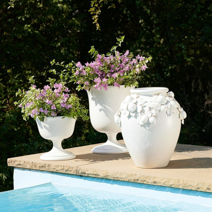 Villa Chalice Compote-Matte White-Lg