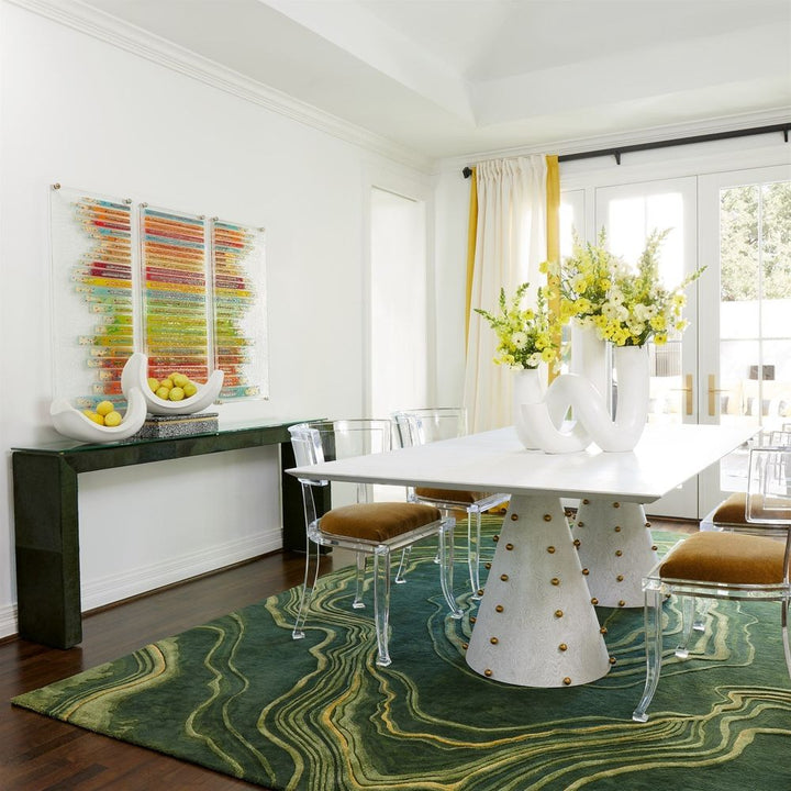 Console Tables Posh Console-Hair-On-Hide Green