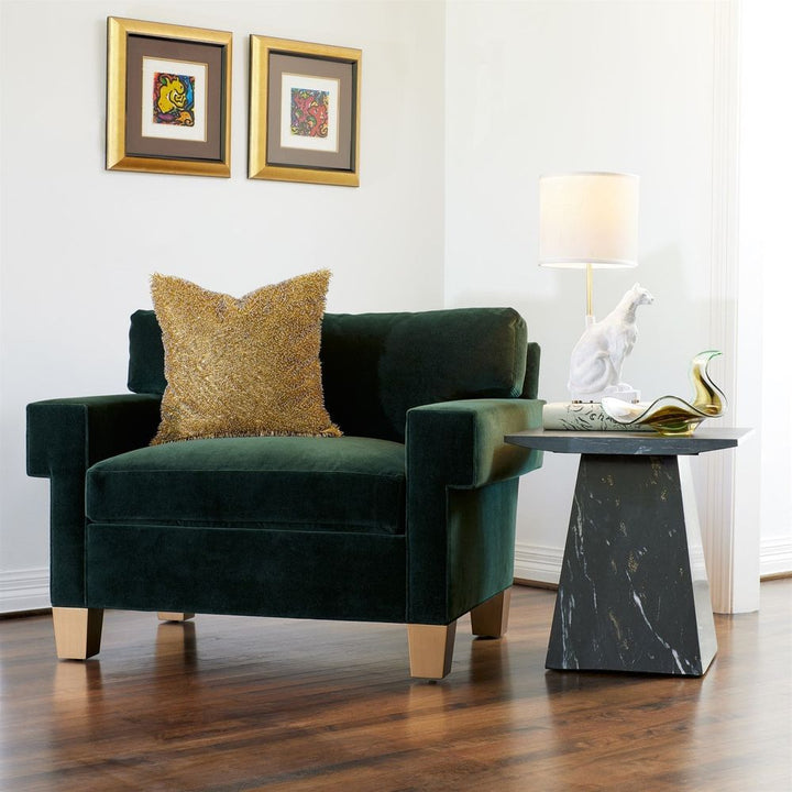 Side Tables Aero Side Table-Black Leathered Marble