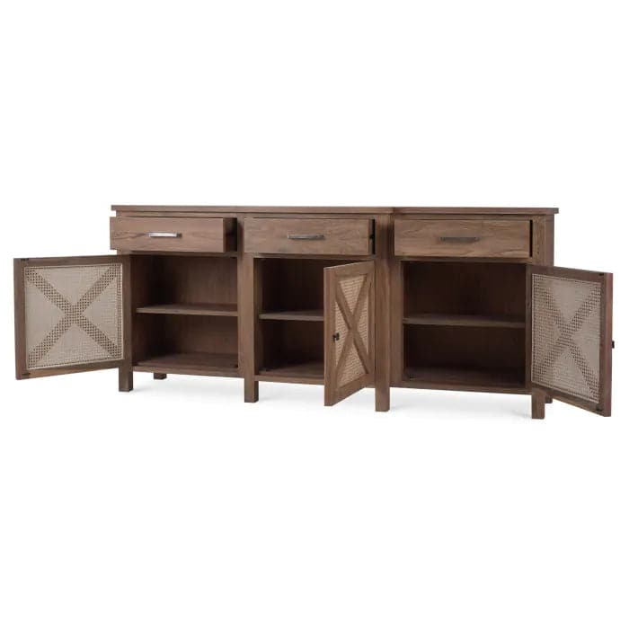 Silvia Reclaimed Teak 3 Door Sideboard-Bramble-BRAM-85054TSW-RNAT-Sideboards & Credenzas-3-France and Son