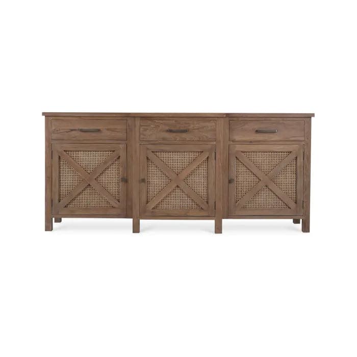 Silvia Reclaimed Teak 3 Door Sideboard-Bramble-BRAM-85054TSW-RNAT-Sideboards & Credenzas-1-France and Son