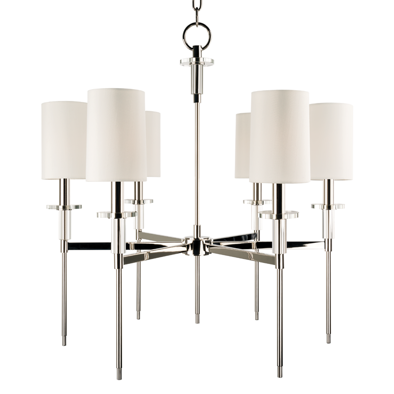 Chandeliers Amherst 6 Light Chandelier Polished Nickel
