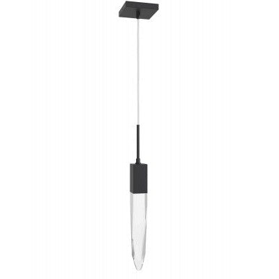 The Original Aspen Collection Brushed Brass Single Pendant With Clear Crystal Black 1