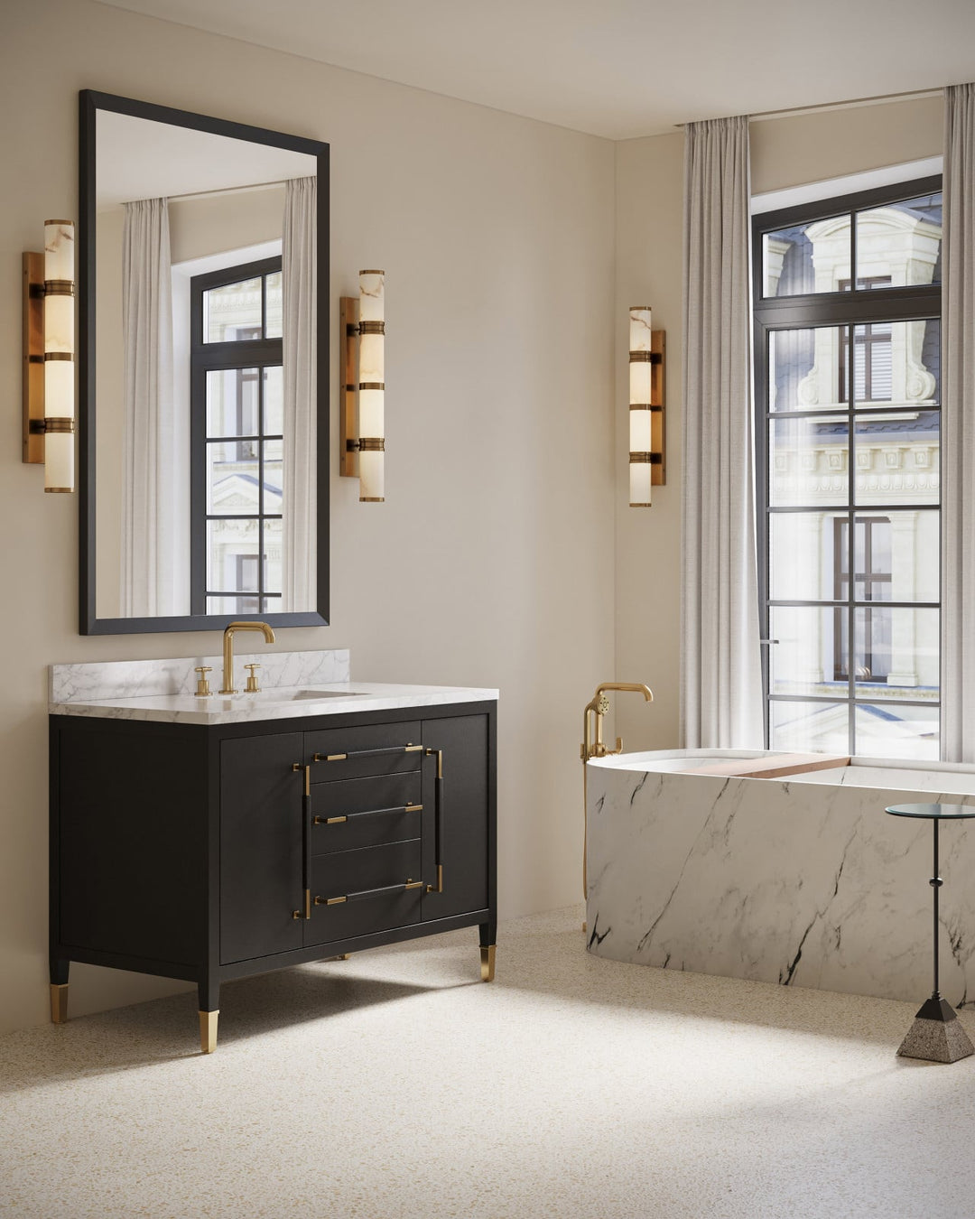 Vanities Verona 48" Black Vanity with Rectangular Undermount Sink