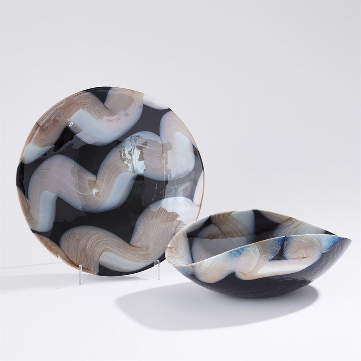 Bowls Swoon Charger-Black/Beige