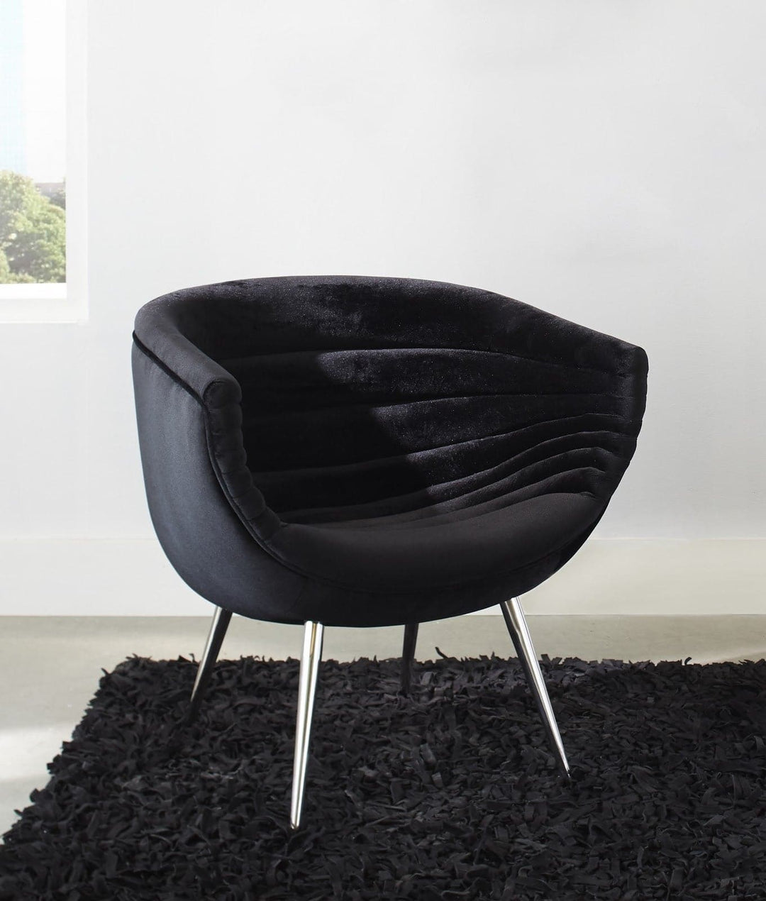 Nouveau Club Chair - Black - Stainless Steel Legs-Phillips Collection-PHIL-PH93141-Chair-7-France and Son