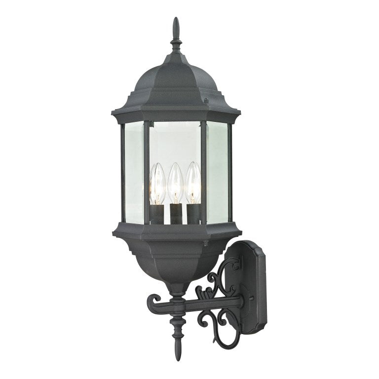 Spring Lake 25'' High 3 - Light Outdoor Sconce - Matte Textured Black-Elk Home-ELK-8603EW/65-Outdoor Wall Sconces-1-France and Son