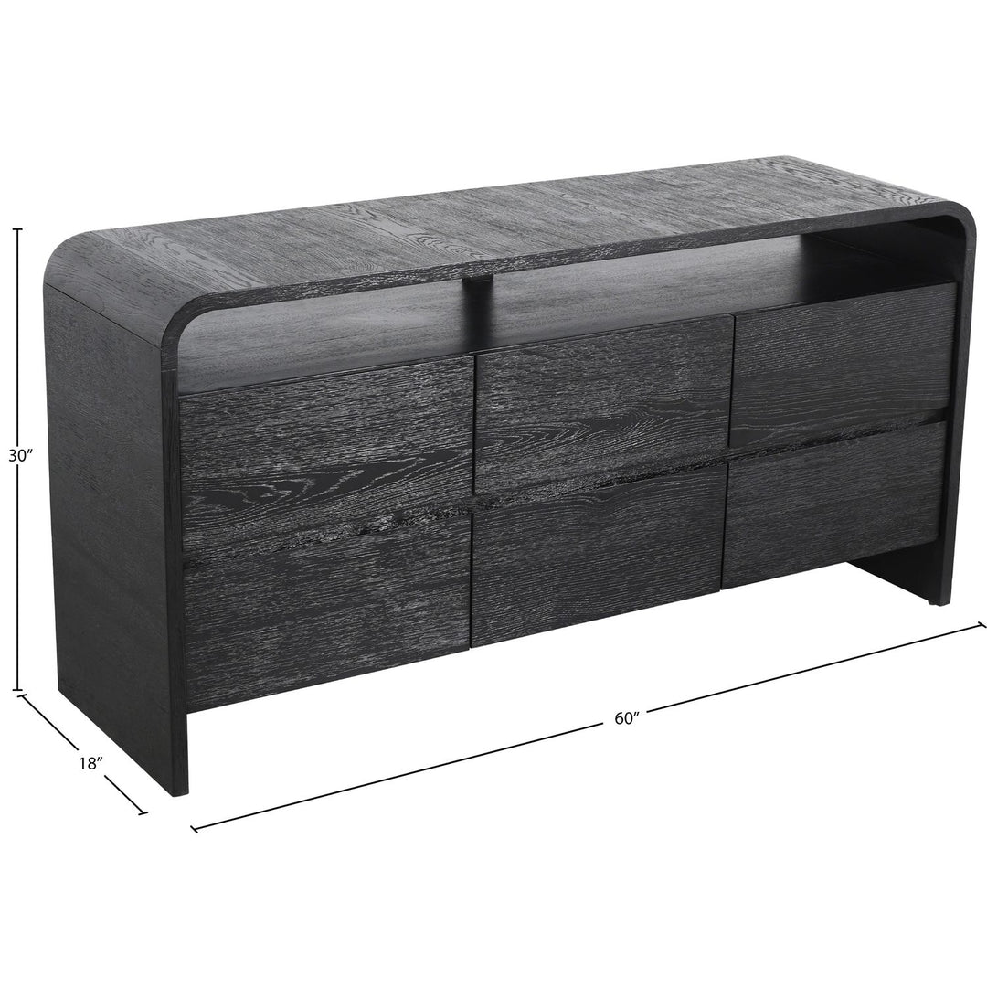 Cresthill Oak Wood Dresser — Black