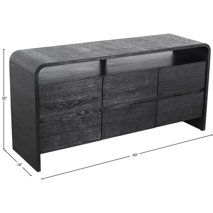 Cresthill Oak Wood Dresser — Black