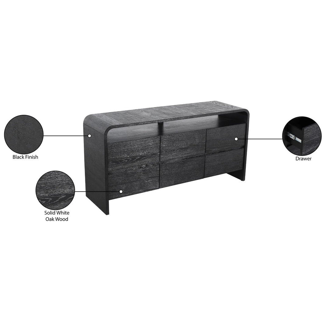 Cresthill Oak Wood Dresser — Black