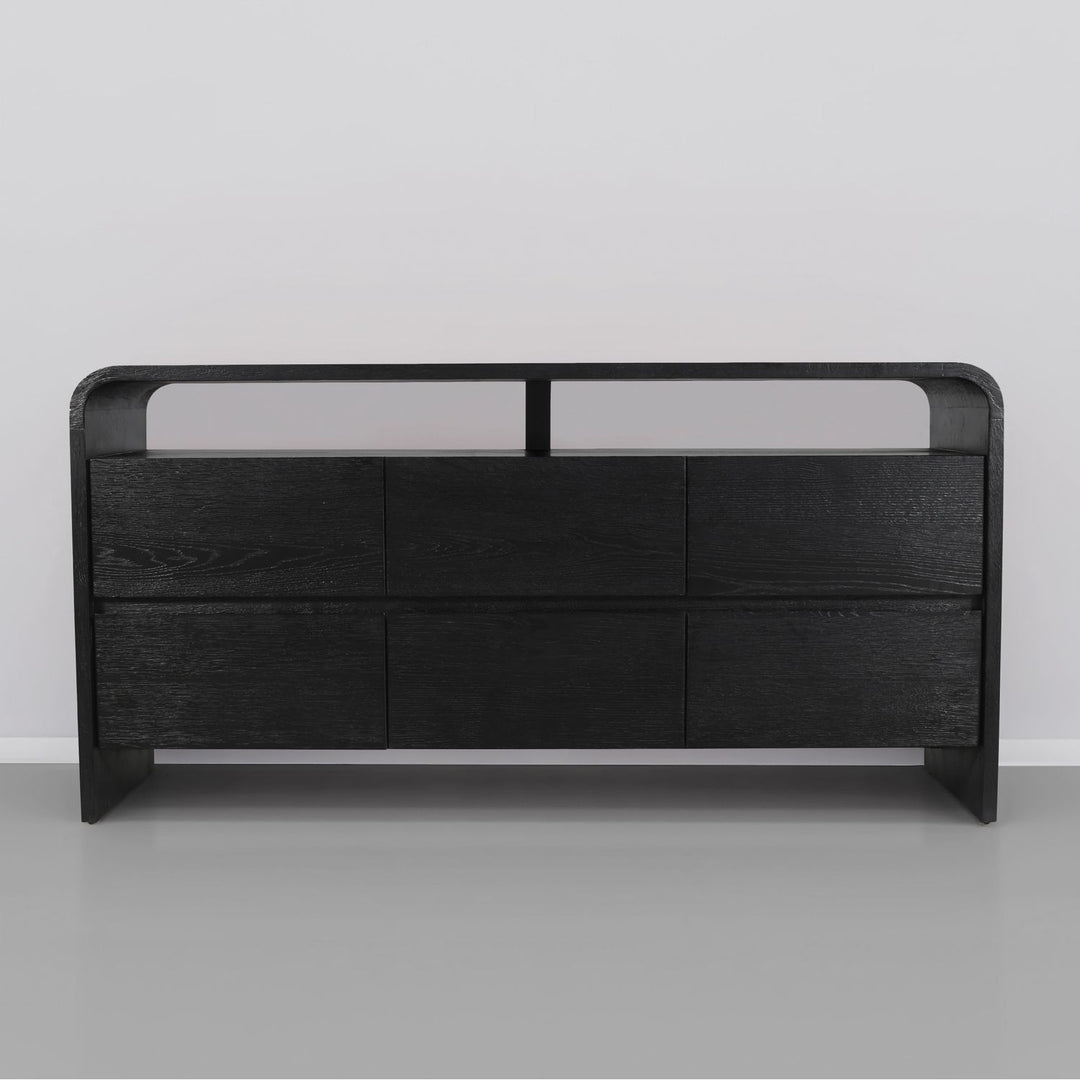 Cresthill Oak Wood Dresser — Black