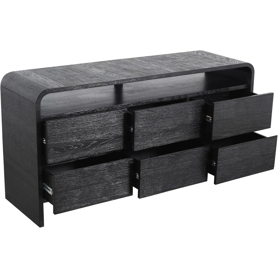 Cresthill Oak Wood Dresser — Black