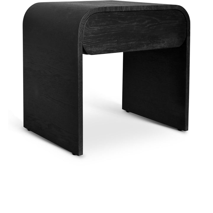 Cresthill Oak Wood Nightstand — Black
