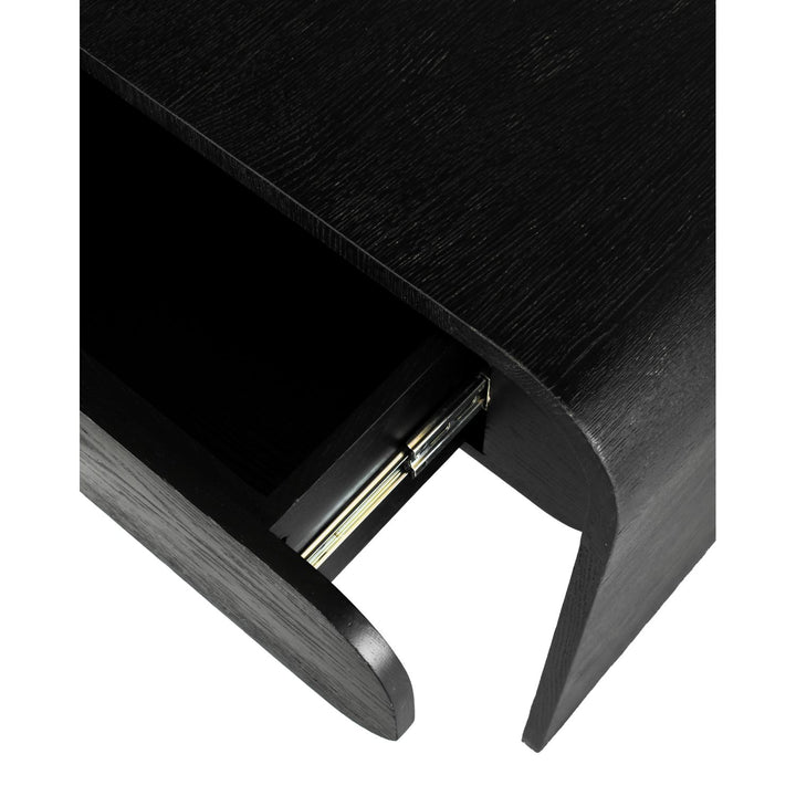Cresthill Oak Wood Nightstand — Black