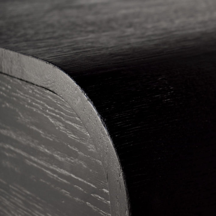 Cresthill Oak Wood Nightstand — Black