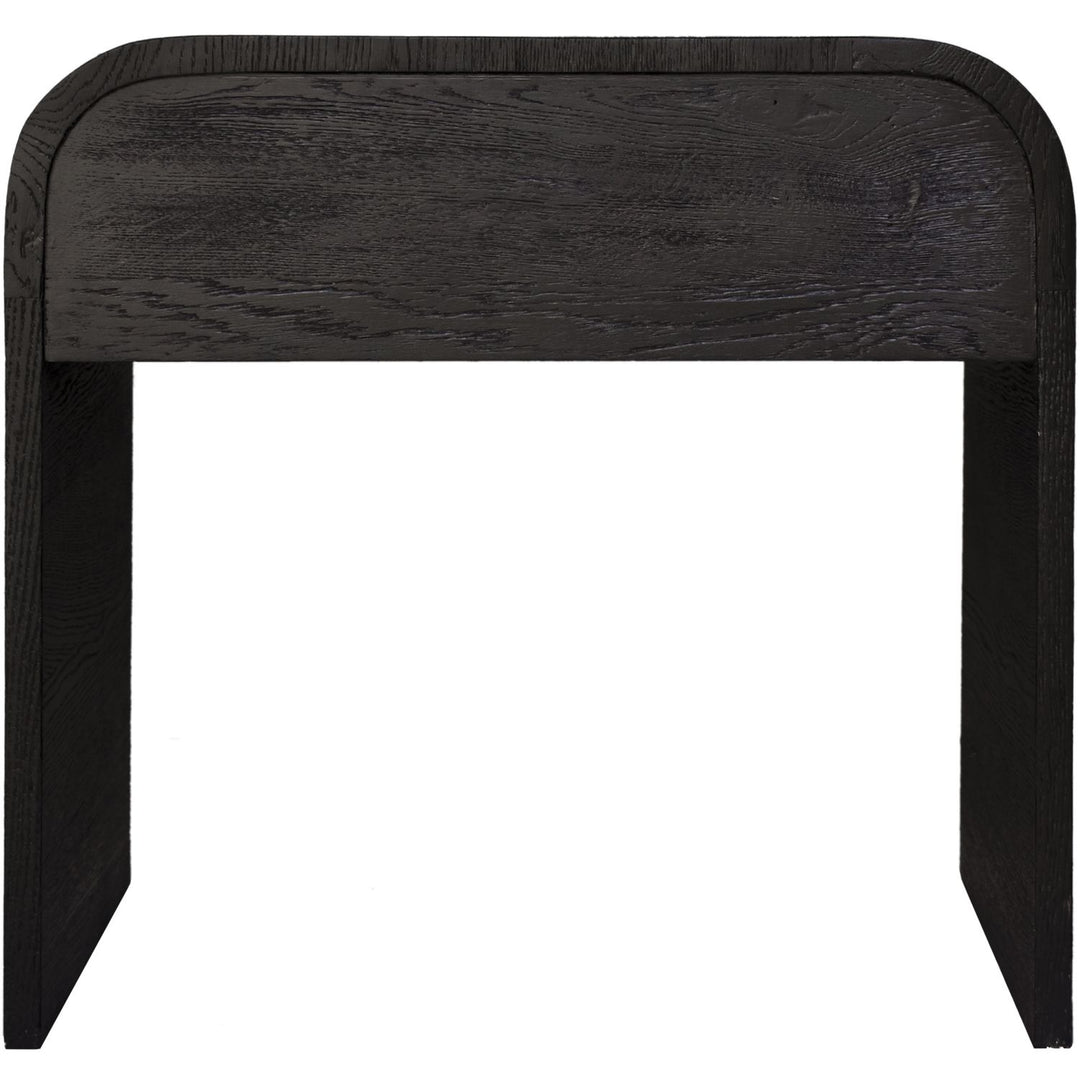 Cresthill Oak Wood Nightstand — Black