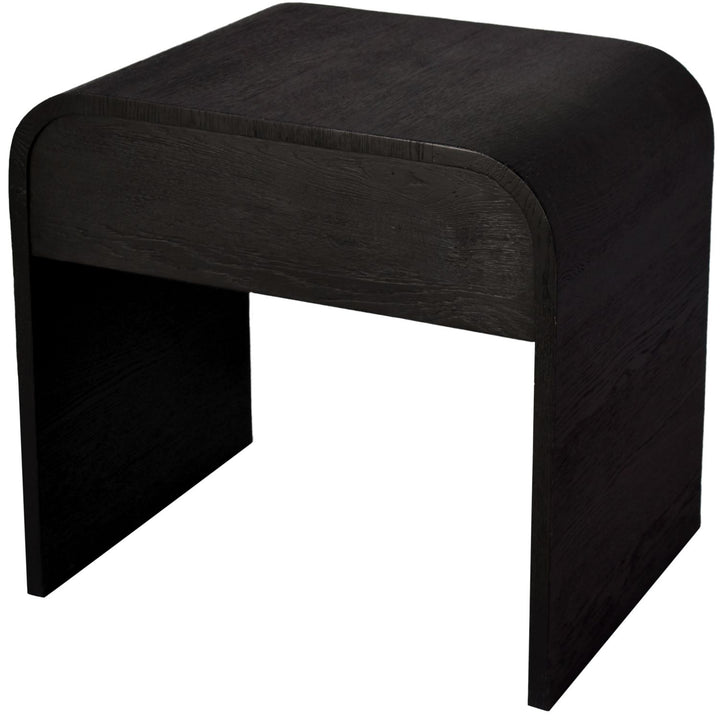 Cresthill Oak Wood Nightstand — Black