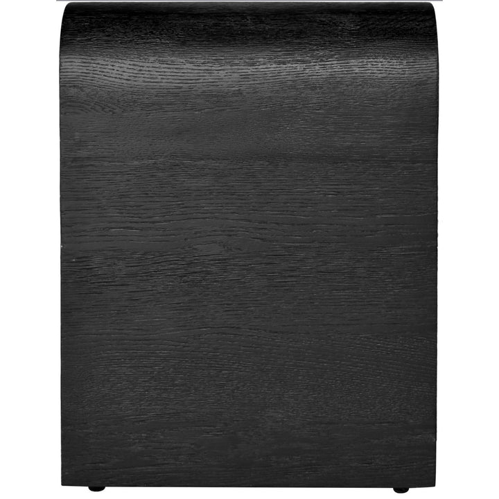 Cresthill Oak Wood Nightstand — Black