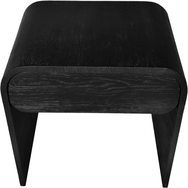Cresthill Oak Wood Nightstand — Black