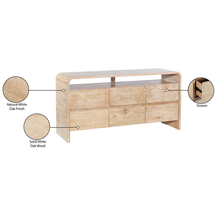 Cresthill Oak Wood Dresser — Natural