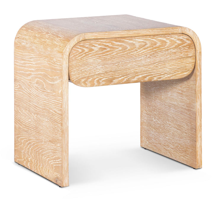 Cresthill Oak Wood Nightstand — White