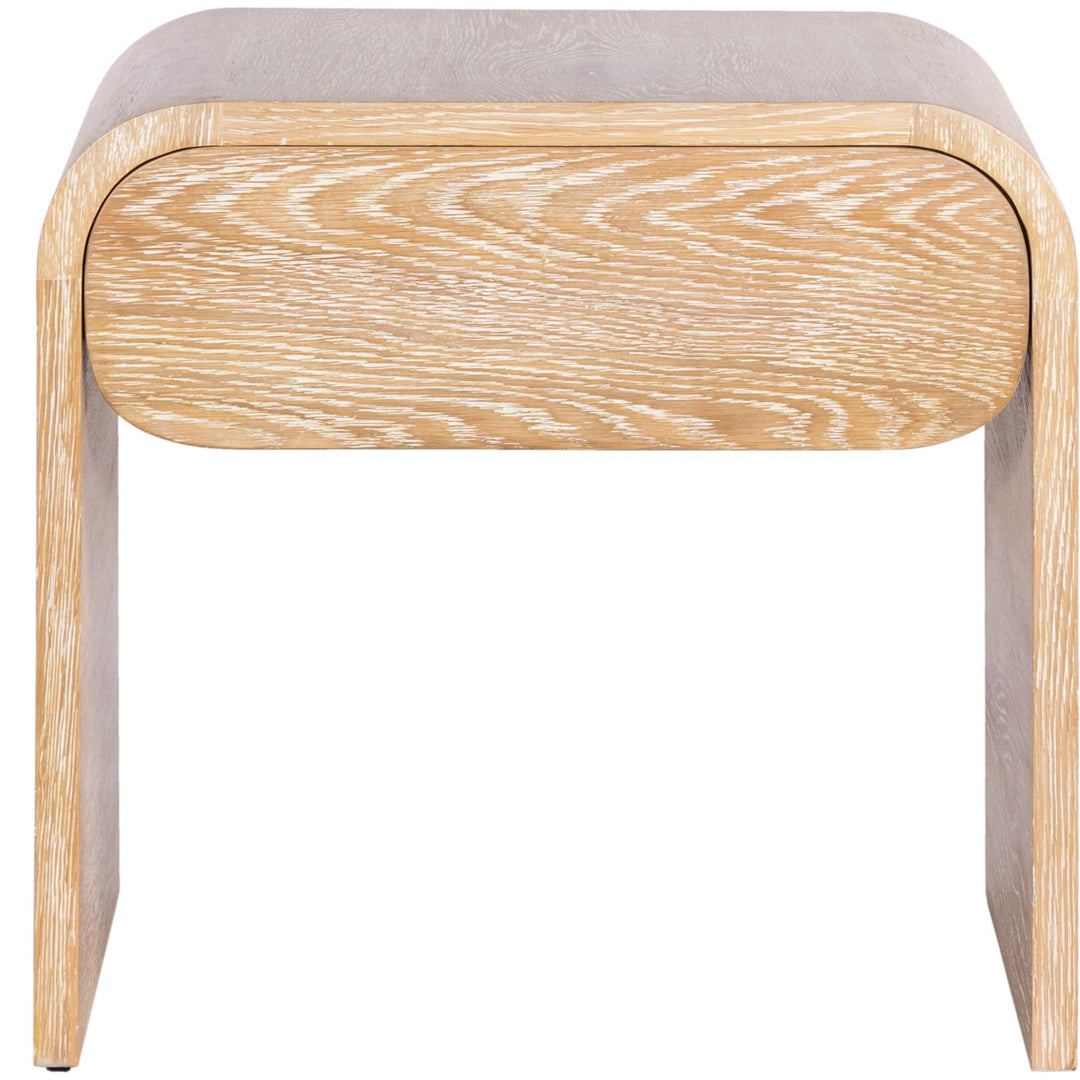 Cresthill Oak Wood Nightstand — White