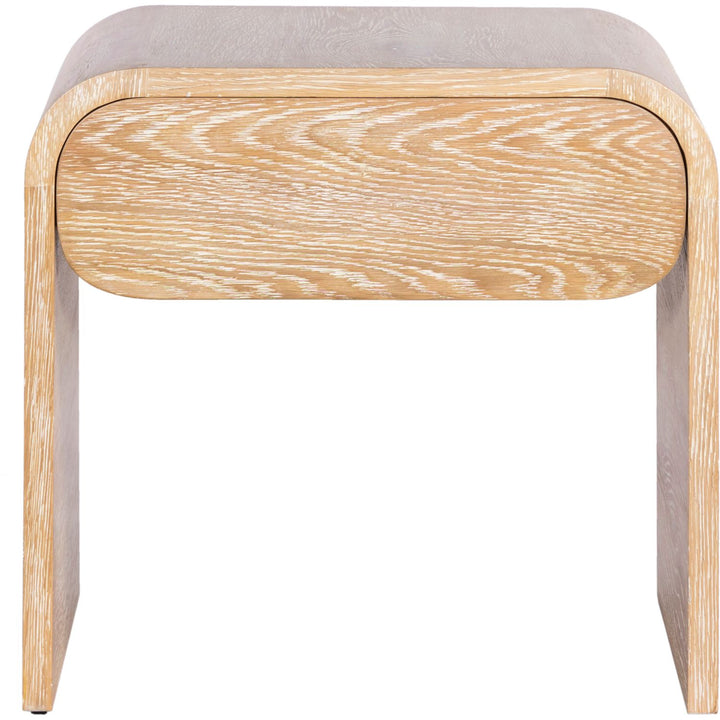 Cresthill Oak Wood Nightstand — White