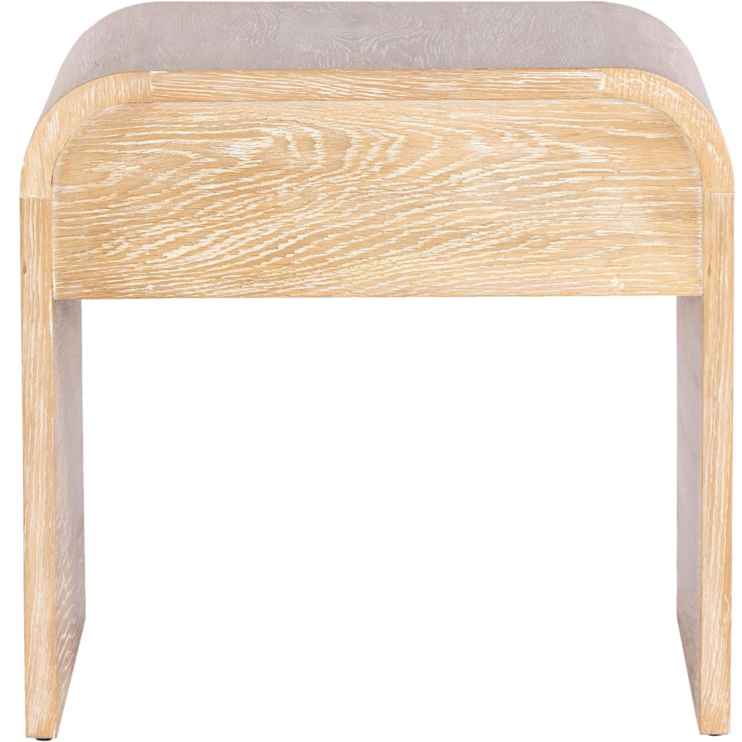 Cresthill Oak Wood Nightstand — White