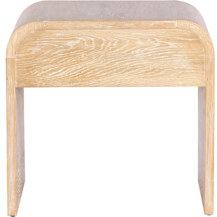 Cresthill Oak Wood Nightstand — White