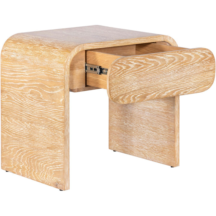 Cresthill Oak Wood Nightstand — White