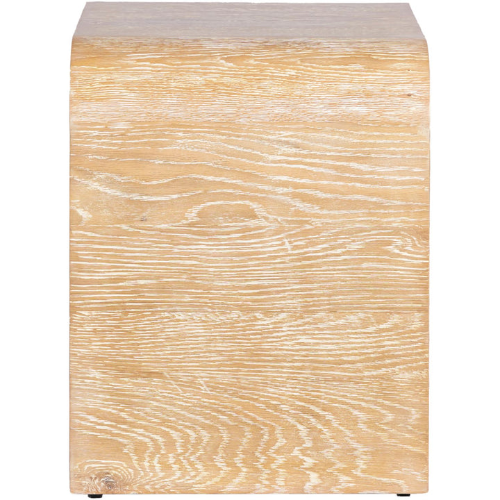 Cresthill Oak Wood Nightstand — White