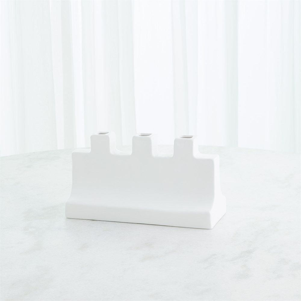 Icon Wide Vase-Matte White-Lg